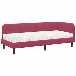 vidaXL Rohov&yacute; r&aacute;m postele V&iacute;no červen&eacute; 80 x 200 cm Zamat