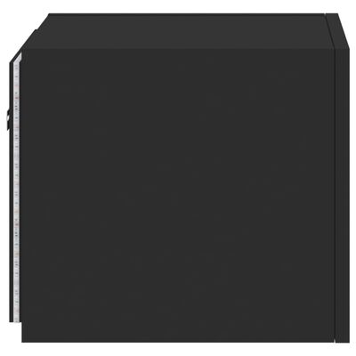 vidaXL TV nástenná skrinka s LED svetlami čierna 30,5x35x30 cm