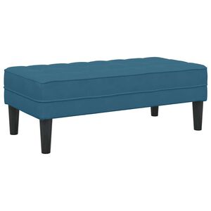 vidaXL lavička s vank&uacute;&scaron;om Modr&aacute; 113 x 57 x 39 cm Zamat