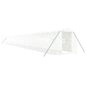 vidaXL F&oacute;liovn&iacute;k s oceľov&yacute;m r&aacute;mom biely 48 m&sup2; 24x2x2 m
