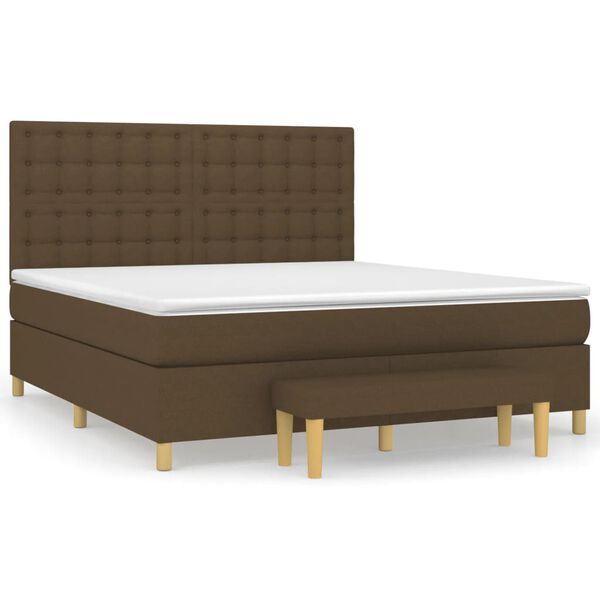 vidaXL Boxspring posteľ s matracom tmavohned&aacute; 180x200 cm l&aacute;tka