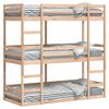 vidaXL Trojit&aacute; poschodov&aacute; posteľ 75x190 cm borovicov&yacute; mas&iacute;v