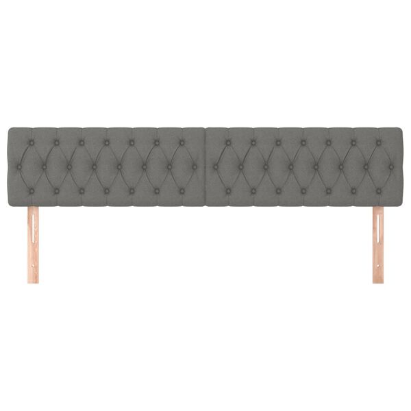 vidaXL Čelá postele 2 ks tmavosivé 90x7x78/88 cm látka