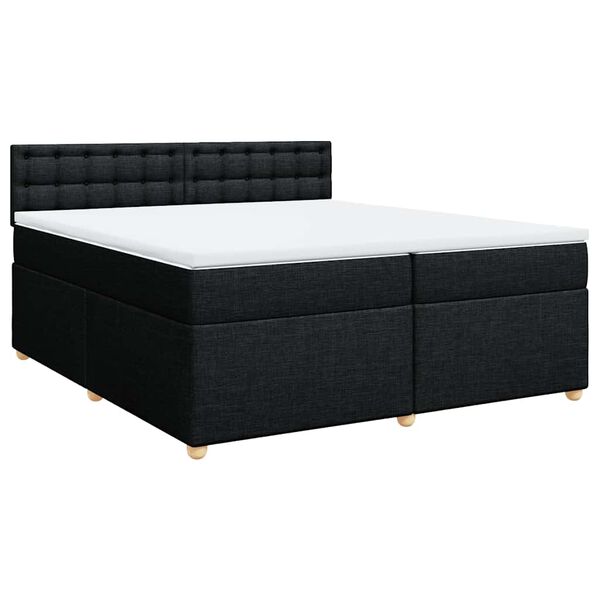 vidaXL Boxspring posteľ s matracom čierna 200x200 cm l&aacute;tka