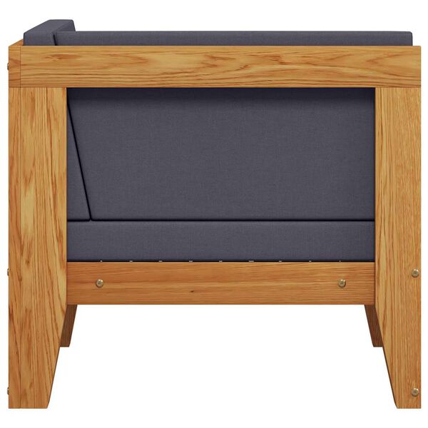 vidaXL Sekčná rohová pohovka a tmavosivé vankúše akáciový masív