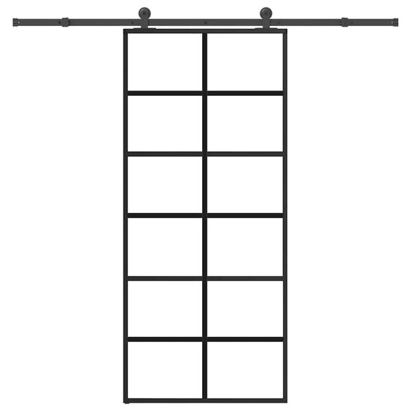 vidaXL Posuvn&eacute; dvere s kovan&iacute;m ESG sklo a hlin&iacute;k 90x205 cm