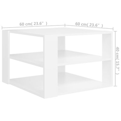 vidaXL Konferenčný stolík, biely 60x60x40 cm, kompozitné drevo