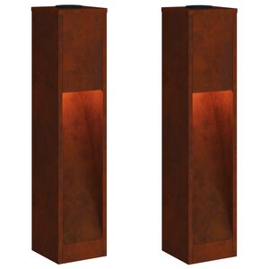 vidaXL Sol&aacute;rna LED chodn&iacute;kov&aacute; lampa 2 ks Tepl&aacute; biela 18 x 18 x 80 cm
