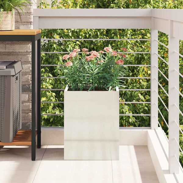 vidaXL Záhradný kvetináč Strieborná Pozinkovaná oceľ