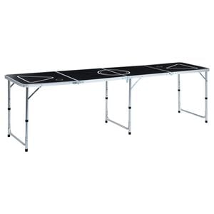vidaXL Skladac&iacute; st&ocirc;l na beerpong 240 cm čierny