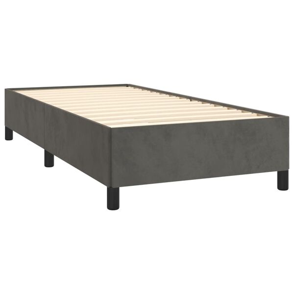 vidaXL Posteľn&yacute; r&aacute;m boxspring s matracom tmavosiv&yacute; 80x200 cm zamat