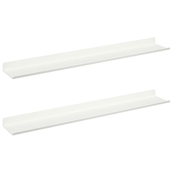vidaXL Z&aacute;vesn&aacute; polica N&aacute;stenn&yacute; 2 pcs Biely 60 x 8,5 x 2,5 cm Oceľ
