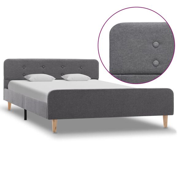 vidaXL Posteľn&yacute; r&aacute;m, svetlosiv&yacute;, l&aacute;tka 120x200 cm