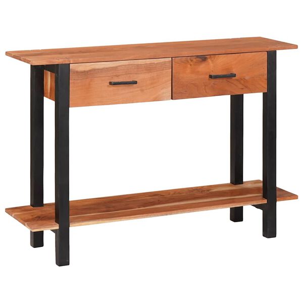 vidaXL Konzolov&yacute; st&ocirc;l so z&aacute;suvkou Hned&aacute; a čierna 110 x 30 x 75 cm