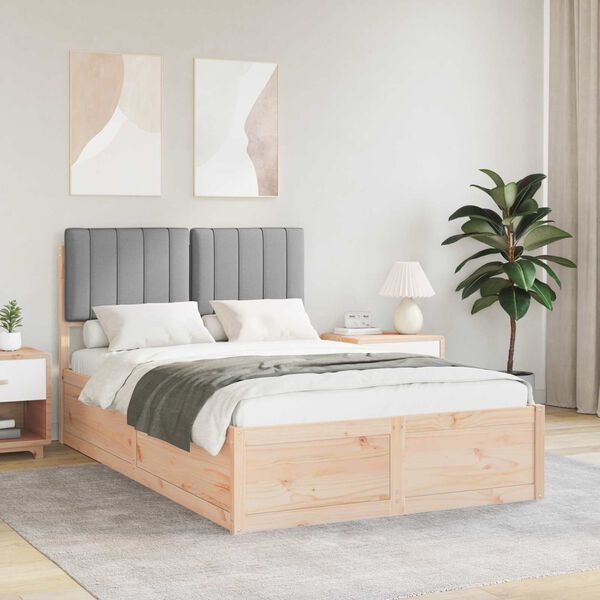 vidaXL R&aacute;m postele s čal&uacute;nen&yacute;m čelom Svetlosiv&aacute; 120 x 200 cm