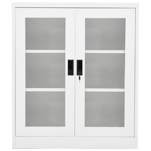 vidaXL Kancel&aacute;rska skriňa biela 90x40x105 cm oceľov&aacute;