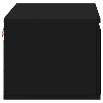 vidaXL Nástenná nočná skrinka s LED osvetlením čierna