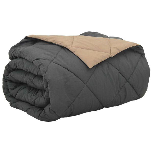 vidaXL Letn&aacute; prikr&yacute;vka Antracitov&aacute; a taupe 220 x 200 cm Mikrovl&aacute;kno