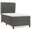 vidaXL Posteľn&yacute; r&aacute;m boxspring s matracom tmavosiv&yacute; 90x200 cm zamat