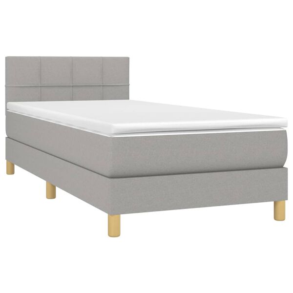 vidaXL Boxspring posteľ s matracom bledosiv&yacute; 100x200 cm l&aacute;tka