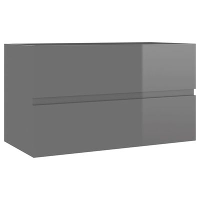vidaXL 2-dielna súprava kúpeľňového nábytku lesklá sivá drevotrieska