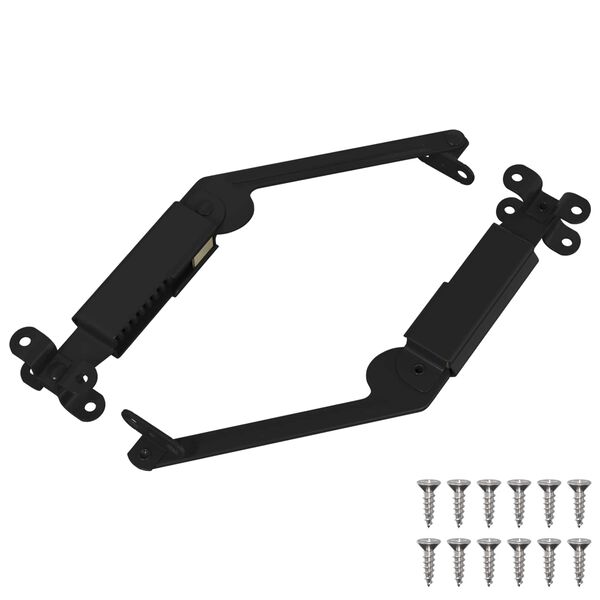 vidaXL Hinge na podporu viečka 2 pcs Čierna 192 x 32 x 50 mm Oceľ