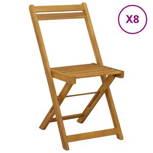 vidaXL Z&aacute;hradn&eacute; bistro stoličky 8 pcs Pr&iacute;rodn&aacute; 40 x 53 x 80 cm