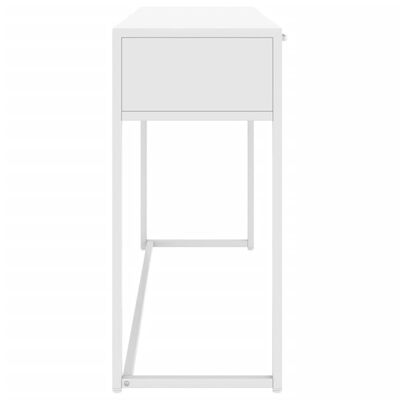 vidaXL Konzolový stolík biela 106x35x75 cm oceľ