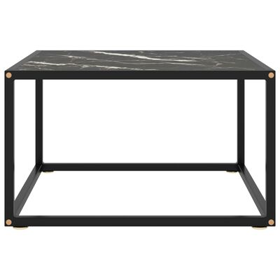 vidaXL Konferenčný stolík, čierny, čierne mramorové sklo 60x60x35 cm