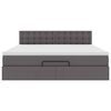 vidaXL Osmanský rám postele s matracom sivá 160x200 cm umelá koža