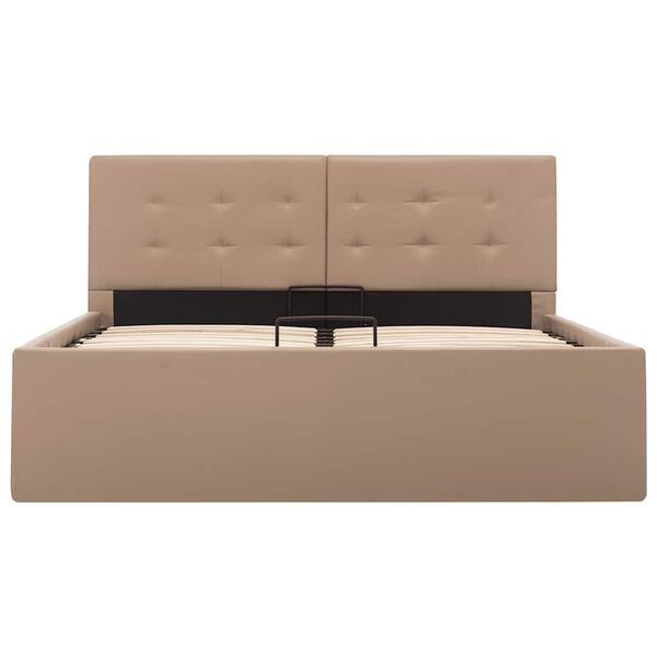 vidaXL Hydraulick&yacute; posteľn&yacute; r&aacute;m+&uacute;ložn&yacute; priestor, umel&aacute; koža 120x200 cm