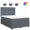 vidaXL Posteľn&yacute; r&aacute;m boxspring s matracom tmavosiv&yacute; 140x190 cm zamat