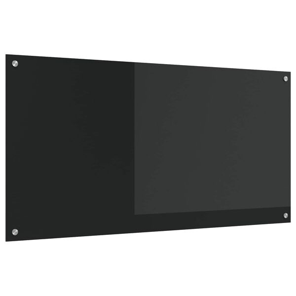 vidaXL Kuchynsk&yacute; backsplash Čierna 120 x 60 x 0,6 cm tvrden&eacute; sklo