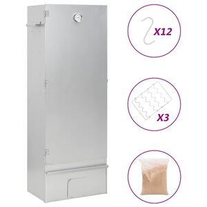 vidaXL Grilovacia udiareň so &scaron;tiepkou 44,5x29x110cm pozinkovan&aacute; oceľ