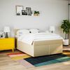 vidaXL Boxspring posteľ s matracom kr&eacute;mov&yacute; 140x190 cm l&aacute;tka
