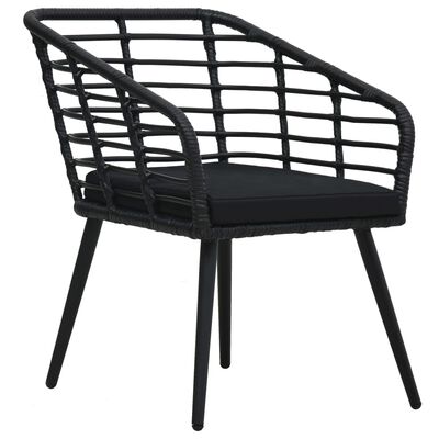 vidaXL Záhradné stoličky s podložkami 2 ks, polyratan, čierne