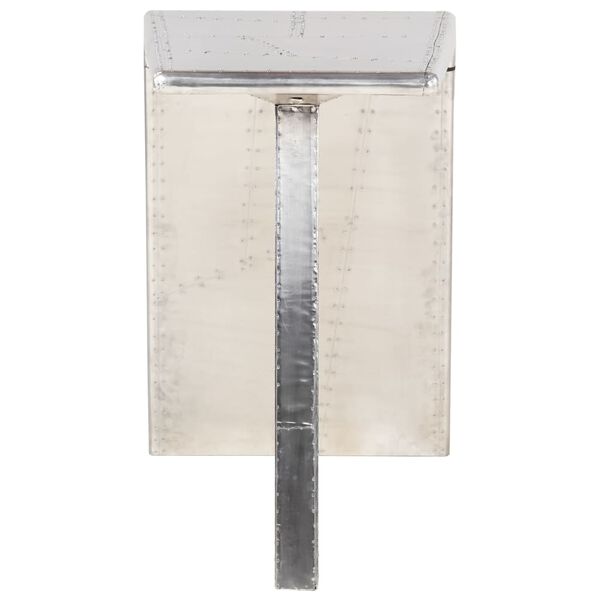 vidaXL Leteck&yacute; st&ocirc;l strieborn&yacute; 112x50x76 cm kovov&yacute;