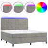 vidaXL Posteľ boxsping s matracom a LED bledosiv&aacute; 180x200 cm zamat