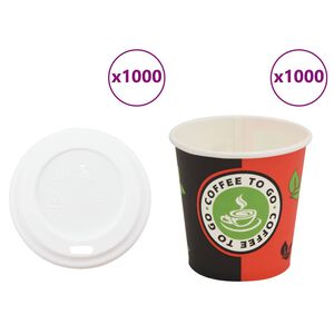 vidaXL Papierov&eacute; poh&aacute;re na k&aacute;vu s viečkami 1000 ks 120 ml