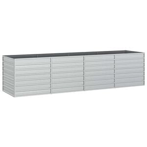 vidaXL Vyv&yacute;&scaron;en&yacute; z&aacute;hradn&yacute; z&aacute;hon 320x80x77cm pozinkovan&aacute; oceľ strieborn&yacute;