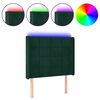 vidaXL Čelo postele s LED tmavozelen&eacute; 83x16x118/128 cm zamat