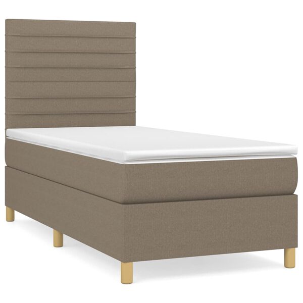 vidaXL Posteľn&yacute; r&aacute;m boxspring s matracom sivohned&yacute; 90x190 cm l&aacute;tka