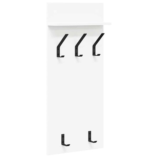 vidaXL Ve&scaron;iak na stenu N&aacute;stenn&yacute; Biela 40 x 10 x 90 cm Kompozitn&eacute; drevo