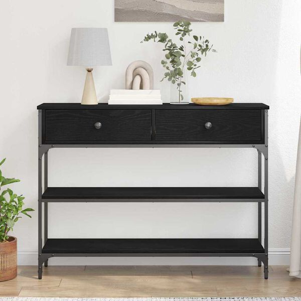 vidaXL Konzolov&yacute; st&ocirc;l Čierny dub 72,5 x 25 x 75 cm Kompozitn&eacute; drevo