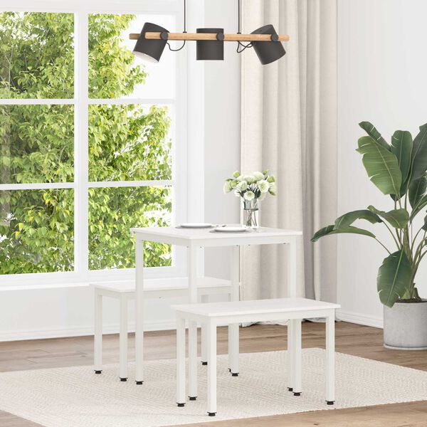 vidaXL Jed&aacute;lensk&yacute; st&ocirc;l Biela 60 x 60 x 75 cm Mas&iacute;vne borovicov&eacute; drevo