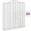 vidaXL Obl&uacute;kov&yacute; gabionov&yacute; k&ocirc;&scaron; 4 ks 200x50x220/240cm pozinkovan&eacute; železo
