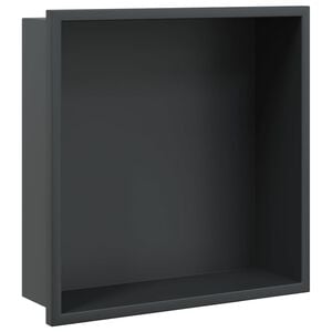 vidaXL V&yacute;klenok do sprchy matn&aacute; čierna 32x32x9 cm nerezov&aacute; oceľ