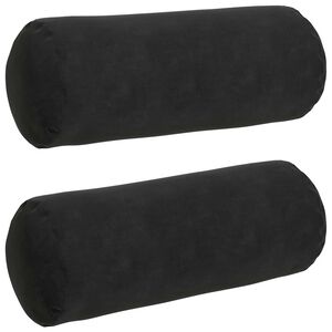 vidaXL Podložkov&eacute; vank&uacute;&scaron;e 2 pcs Čierna &Oslash; 15 x 40 cm Kord&uacute;rov&aacute; tkanina