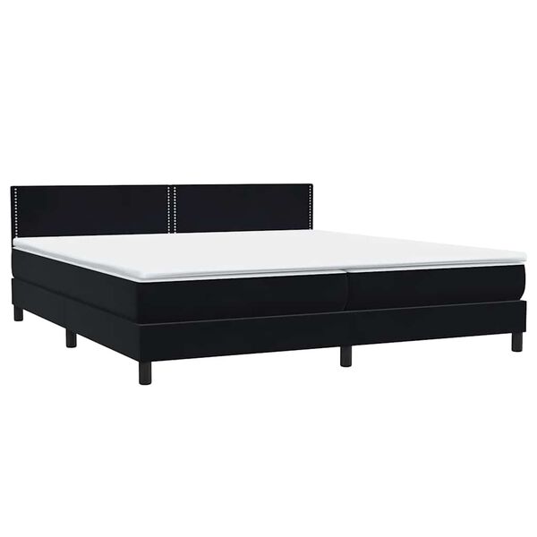 vidaXL Posteľn&yacute; r&aacute;m boxspring s matracom čierny 180x210 cm zamat