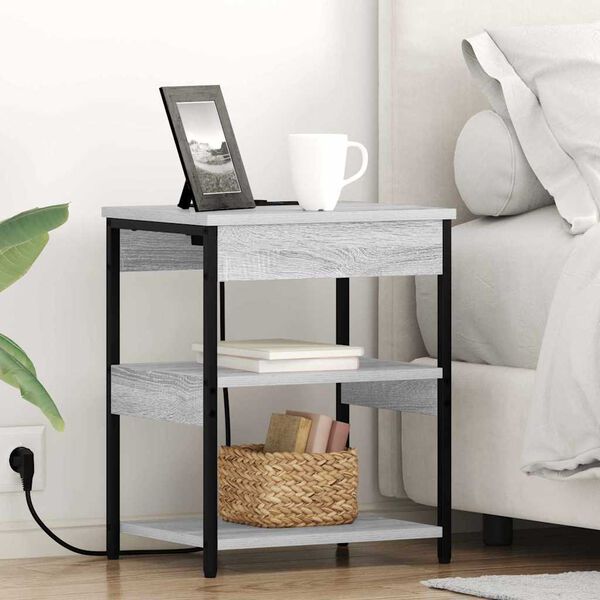 vidaXL Nočn&yacute; stol&iacute;k Siv&yacute; Sonoma 41 x 31 x 51 cm Kompozitn&eacute; drevo